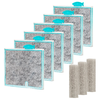 Medium Fish Filter Cartridges Replacement with Ammonia Reducer Filter Pads Compatible with QuietFlow LED PRO Power Size 10/E Internal Power 20 Filter/Zilla Size 20