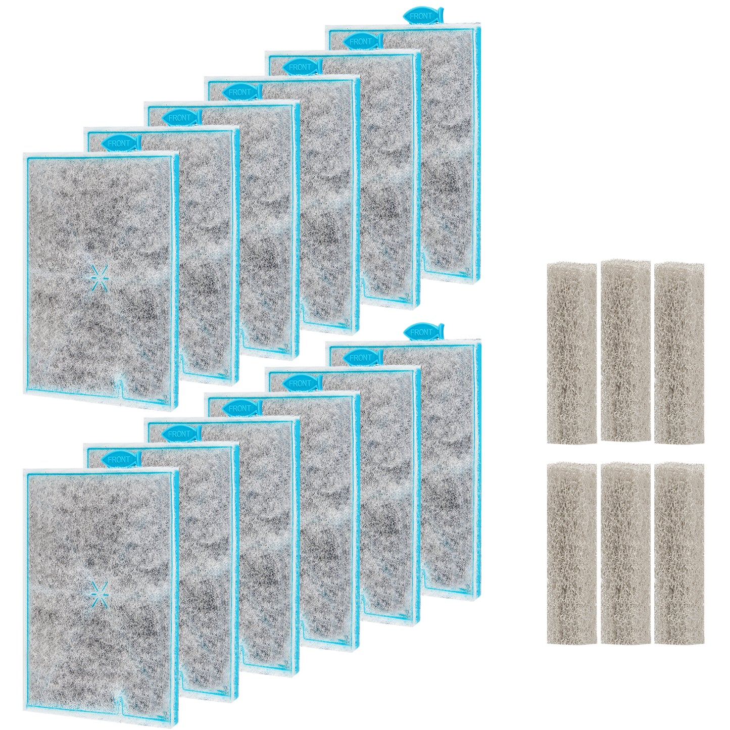Large Filter Cartridges with Ammonia Reducer Pads, Compatible with Aqueon QuietFlow Power Filter Size 20,30,50,75 / E Internal Power Filter Size 40 and Canister Filter Size 200/300/400