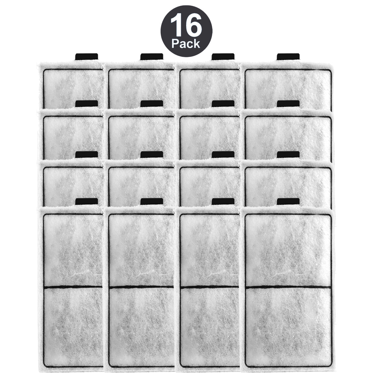 PF-S Filter Cartridges for PF10 Power Filters, 8-Pack Replacement Aquarium Filter Pads, 5.5 x 3.1 Inch, 3-Layer Cotton and Activated Carbon Filtration