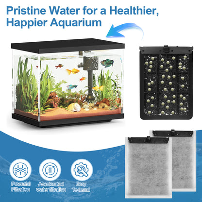 Large Filter Cartridges Compatible with Tetra Whisper Bio-Bag Filters, Replacement Filters for Whisper 20i/40i/IQ20/30/45/60, PF20/30/40/60 & ReptoFilter, Aquarium Filter Cartridge with Activated Carbon