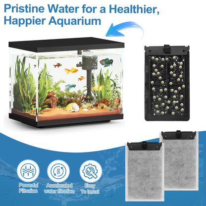 Medium Filter Cartridges Compatible with Whisper Bio-Bag Filters, Aquarium Replacement Filter Cartridges for Whisper 10i/IQ10/PF10 & ReptoFilter 20 Gallon (90 GPH), Activated Carbon Filter
