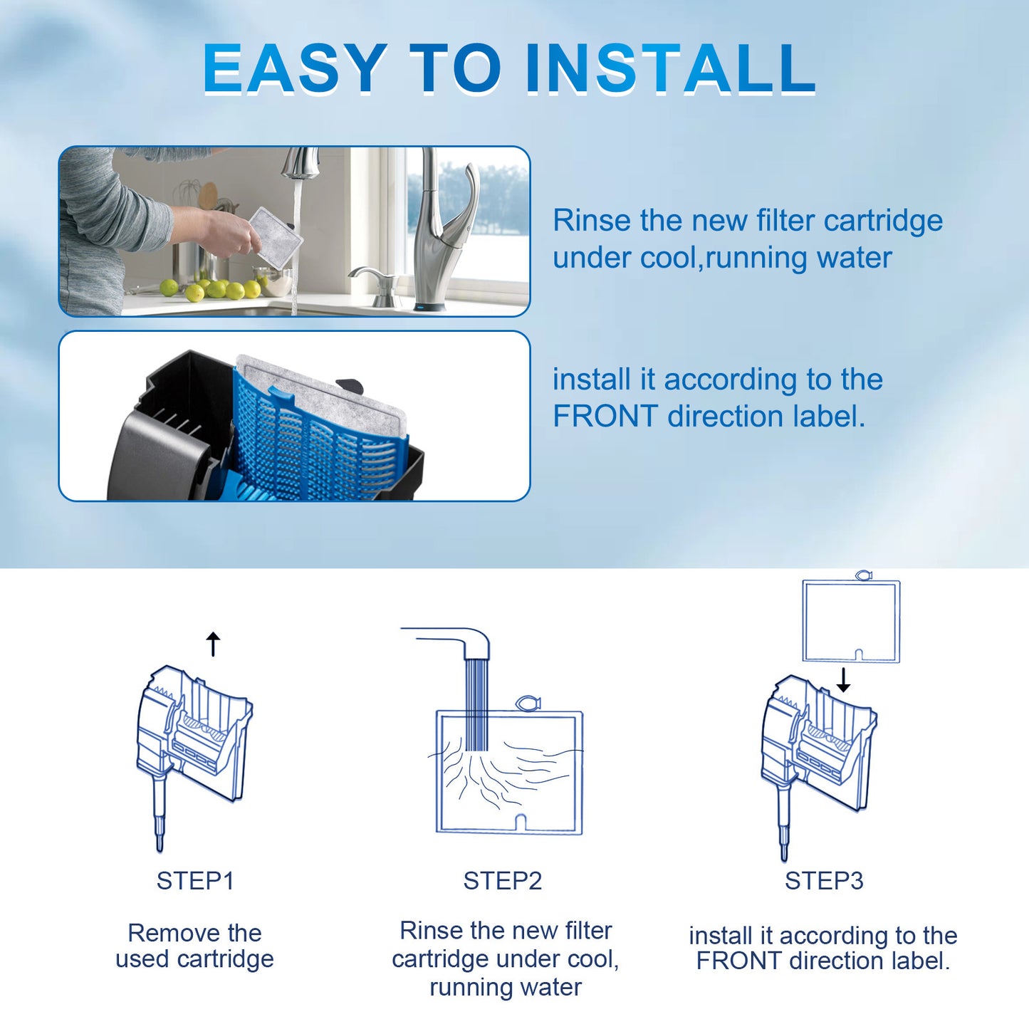 Small Aquarium Filter Cartridges Replacement Compatible with Aqueon QuietFlow E Series Internal Power Filter (Size 10) and 1/2.5/5 Gallon Minibow Aquarium Filters