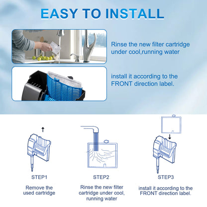 Small Aquarium Filter Cartridges Replacement Compatible with Aqueon QuietFlow E Series Internal Power Filter (Size 10) and 1/2.5/5 Gallon Minibow Aquarium Filters