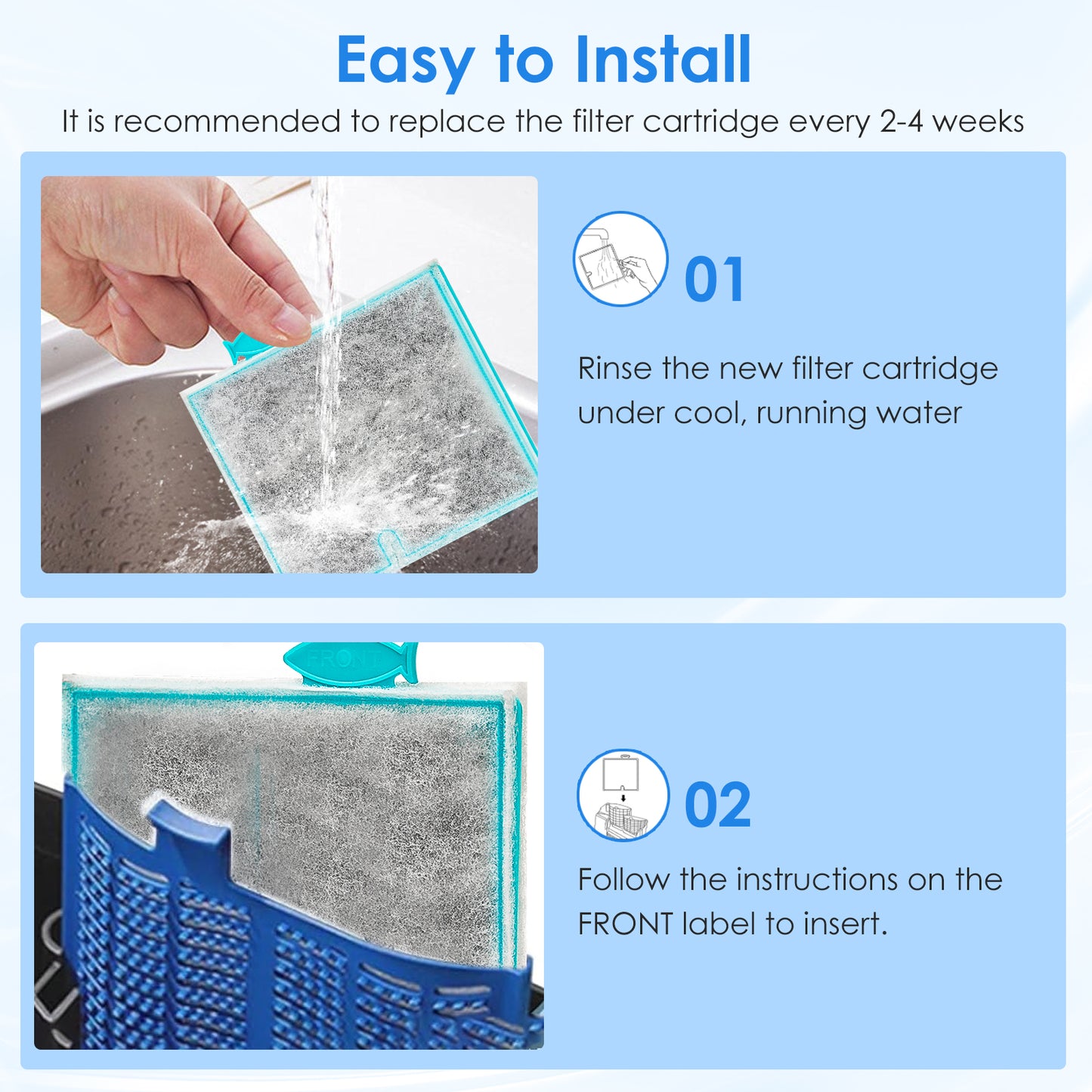 Medium Fish Filter Cartridges Replacement with Ammonia Reducer Filter Pads Compatible with QuietFlow LED PRO Power Size 10/E Internal Power 20 Filter/Zilla Size 20