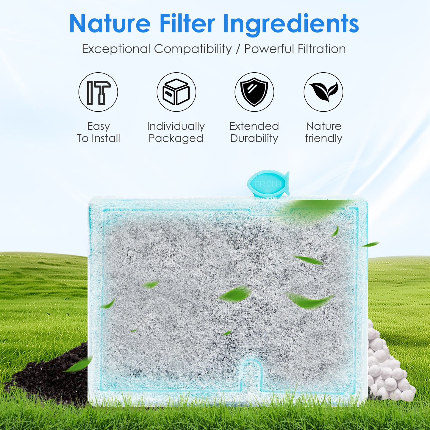 Small Aquarium Filter Cartridges Replacement Compatible with Aqueon QuietFlow E Series Internal Power Filter (Size 10) and 1/2.5/5 Gallon Minibow Aquarium Filters