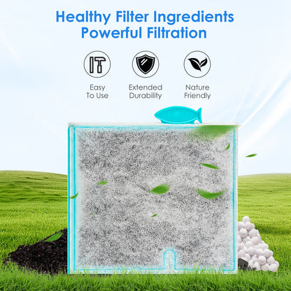 Medium Fish Filter Cartridges Replacement with Ammonia Reducer Filter Pads Compatible with QuietFlow LED PRO Power Size 10/E Internal Power 20 Filter/Zilla Size 20