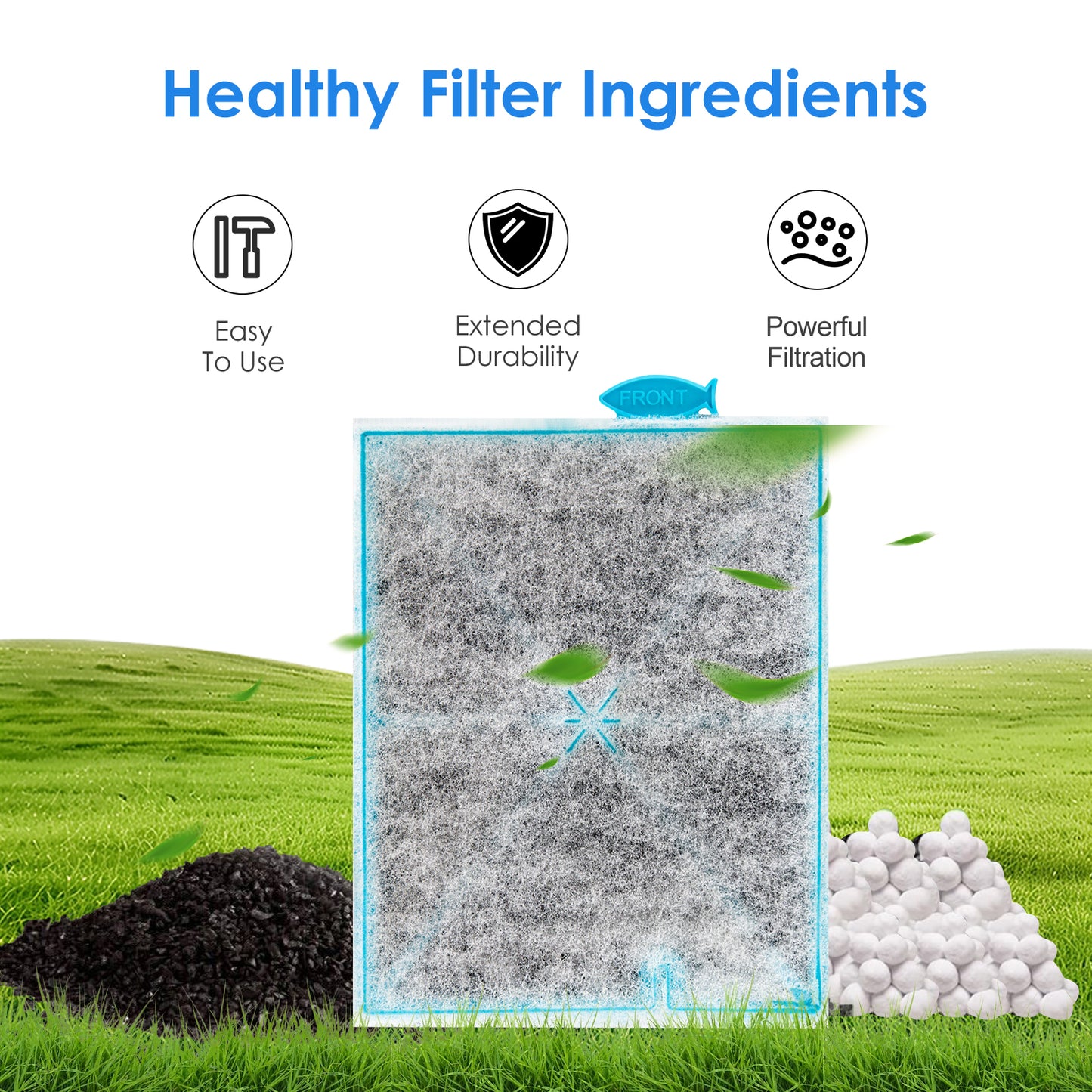 Large Filter Cartridges with Ammonia Reducer Pads, Compatible with Aqueon QuietFlow Power Filter Size 20,30,50,75 / E Internal Power Filter Size 40 and Canister Filter Size 200/300/400