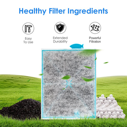 Large Filter Cartridges with Ammonia Reducer Pads, Compatible with Aqueon QuietFlow Power Filter Size 20,30,50,75 / E Internal Power Filter Size 40 and Canister Filter Size 200/300/400