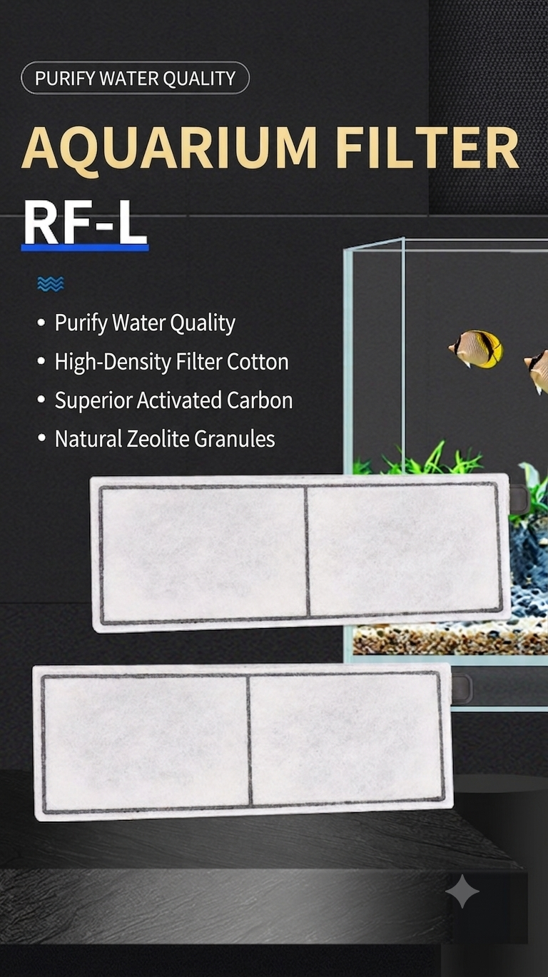 Filter Cartridges Compatible with Top Fin RF-L Filter, Aquarium Replacement Filter Cartridges for Top Fin Desktop Aquariums with Large Retreat Filter, 8 Pack