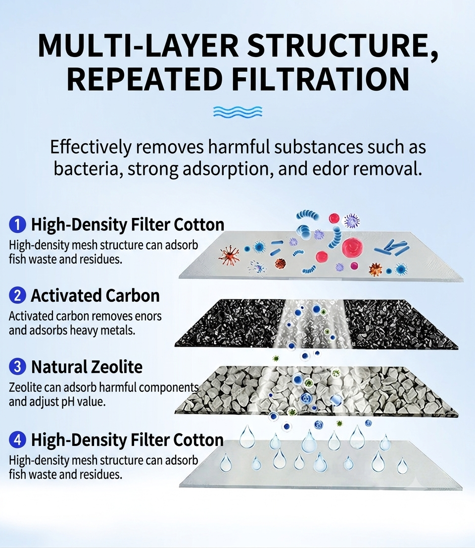 Filter Cartridges Compatible with Top Fin RF-L Filter, Aquarium Replacement Filter Cartridges for Top Fin Desktop Aquariums with Large Retreat Filter, 8 Pack